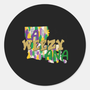 Adesivo Retro La Weezy Ana Happy Mardi Gras Louisiana Nova