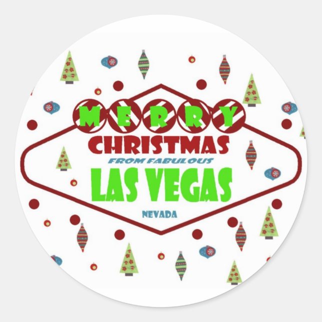 Adesivo Retro Las Vegas Christma Sticker (Frente)