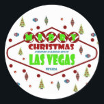 Adesivo Retro Las Vegas Christma Sticker<br><div class="desc">Retro Las Vegas Christma Sticker</div>