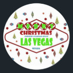 Adesivo Retro Las Vegas Christma Sticker<br><div class="desc">Retro Las Vegas Christma Sticker</div>