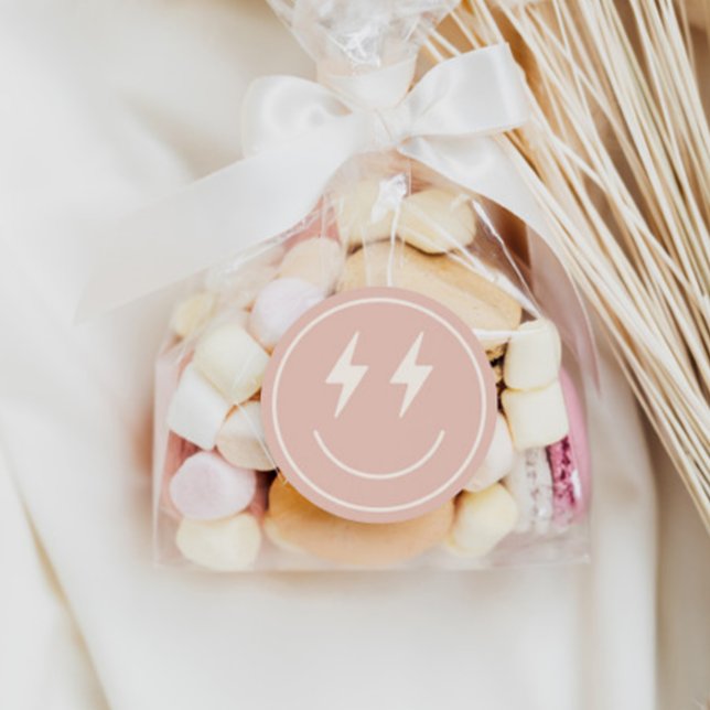 Adesivo Retro legal com o rosto feliz de uma garota (Criador carregado)