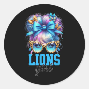 Adesivo Retro Lions Girl Messaging Bun Sports Fan Team Mat