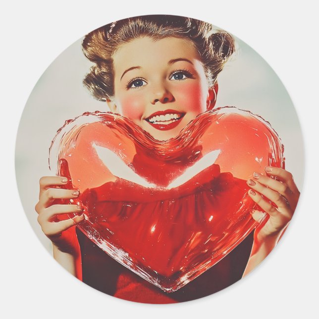 Adesivo Retro Love: 1950 Heart Glow (Frente)
