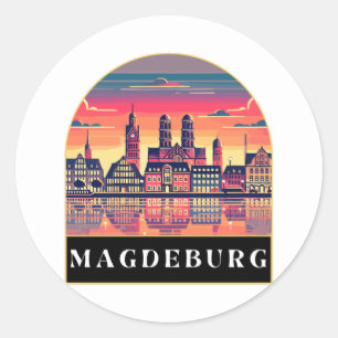 Adesivo Retro Magdeburg Skyline