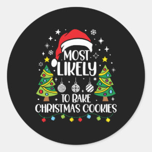 Adesivo Retro Mais Provável À Família De Cookies De Natal
