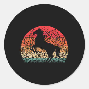 Adesivo Retro Mandala Horse Lover Horseback no Oeste