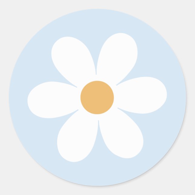 Adesivo Rétro margarida boêmio azul (Frente)