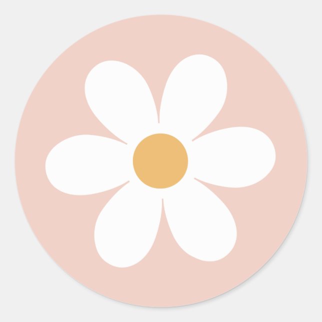 Adesivo Retro margarida rosa boho (Frente)