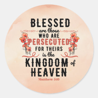 Adesivo Retro Matthew 5:10 Poppies Watercolor
