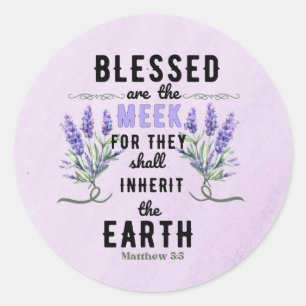 Adesivo Retro Matthew 5:5 Lavanda Watercolor