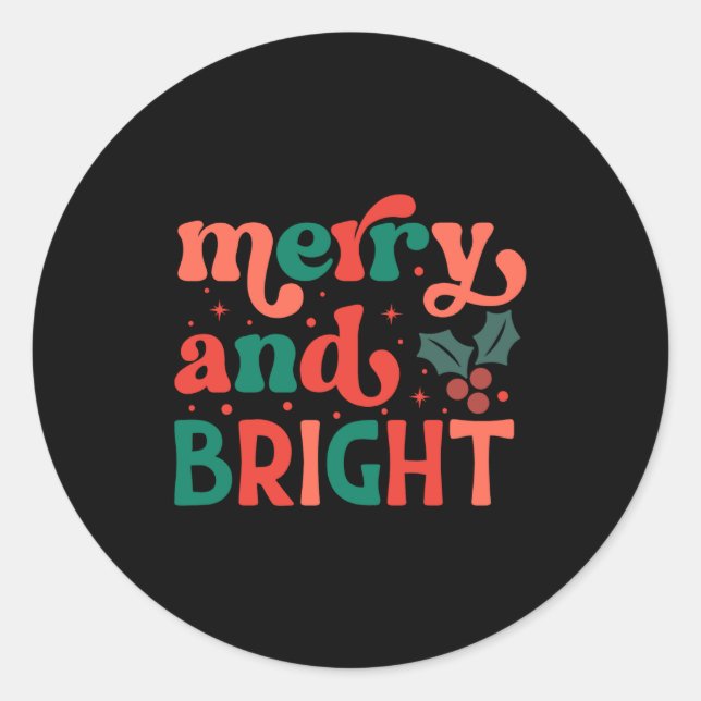 Adesivo Retro Merry Bright Christmas Baby  (Frente)