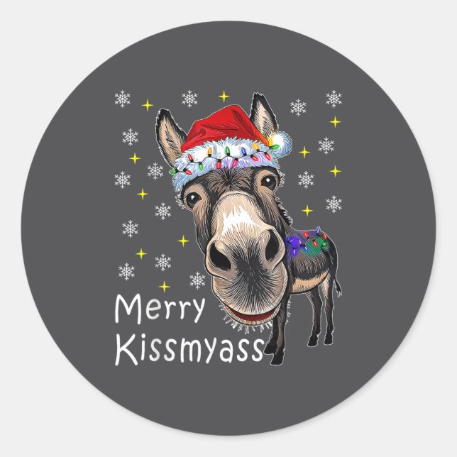 Adesivo Retro Merry Christmas Light Merry Kissmy Funny  (Frente)