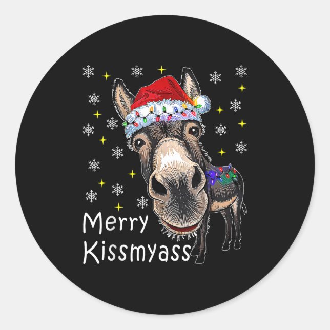 Adesivo Retro Merry Christmas Light Merry Kissmy Funny  (Frente)