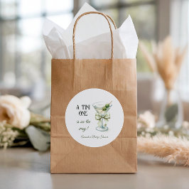 Adesivo Retro Minimalist A Tini One Martini Baby Shower