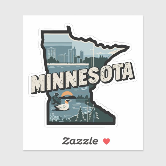 Adesivo Retro Minnesota Sticker (Folha)
