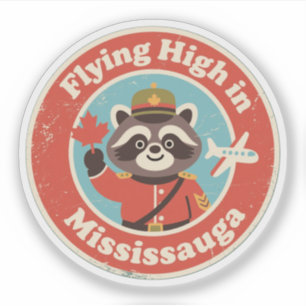Adesivo Retro Mississauga Guaxinim Voador