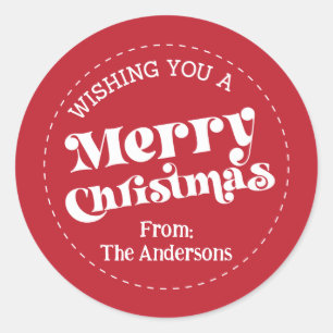 Adesivo Retro Moderno Simples Natal Grande