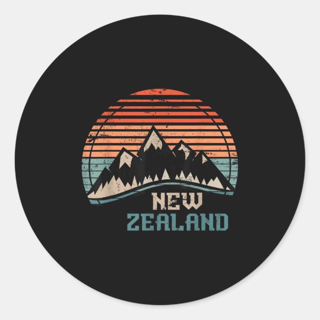 Adesivo Retro Mountains New Zealand  (Frente)