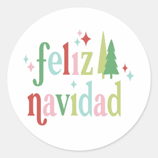 Adesivo Retro Natal | Feliz Navidad (Frente)
