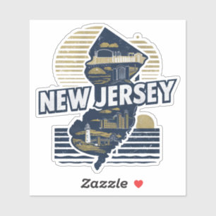 Adesivo Retro New Jersey State Sticker