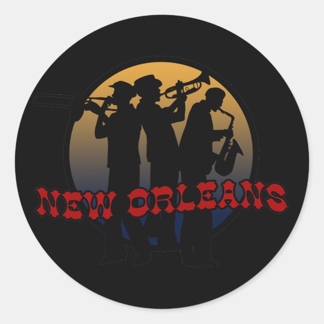 Adesivo Retro New Orleans Jazz (Frente)