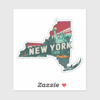 Adesivo Retro New York State Sticker