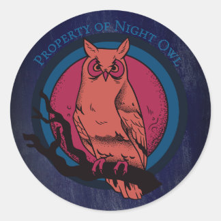 Adesivo Retro Night Owl & Moon Spectrum Circle Sticker