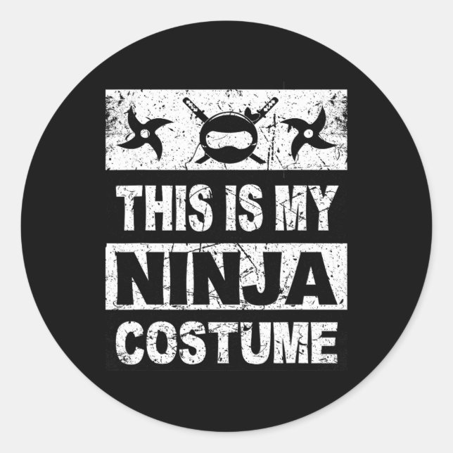 Adesivo Retro Ninja Costume Halloween Para Meninos (Frente)