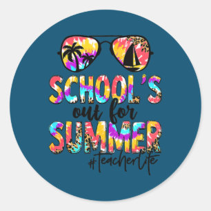 Adesivo Retrô No Último Dia De Escolas Fora No Verão