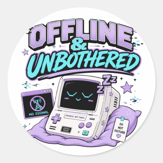 Adesivo Retro Offline e Sem Perturbações (Frente)