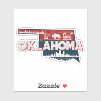 Adesivo Retro Oklahoma State Car Sticker