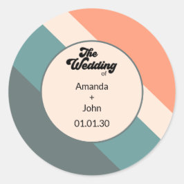 Adesivo Retro Orange Dusty Blue Geometric The Wedding Of
