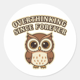 Adesivo Retro Owl Overthinking Vinyl Sticker