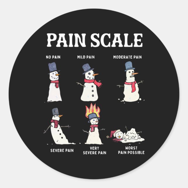 Adesivo Retro Pain Scale Snowman Trauma Nurse Christmas Nu (Frente)