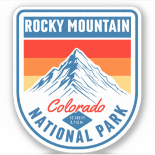 Adesivo Retro Parque Nacional Rocky Mountain Colorado cami