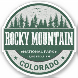 Adesivo Retro Parque Nacional Rocky Mountain Colorado cami