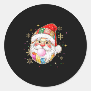 Adesivo Retro Patchwork Santa Claus Feliz de Natal