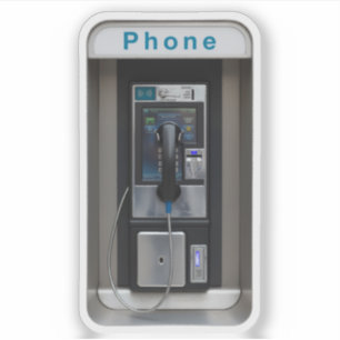 Adesivo Retro Payphone Design, Vintage Telephone Booth Art