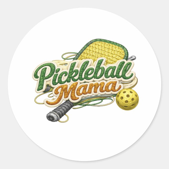 Adesivo Retro Pickleball Mama Mother's Day  (Frente)