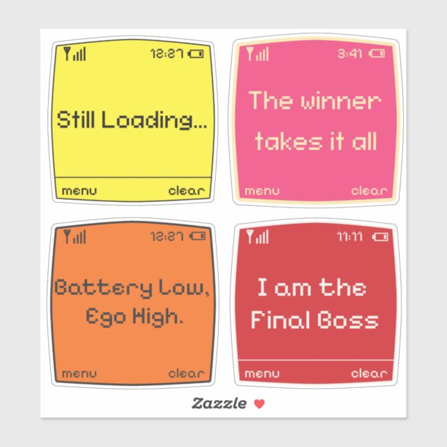 Adesivo Retro Pixel Art  (Folha)