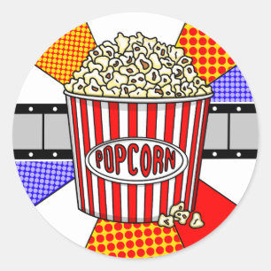 Adesivo Retro Popcorn e Filme - Pop Art
