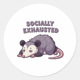 Adesivo Retro Possum Socially Exhausted Vinyl Sticker