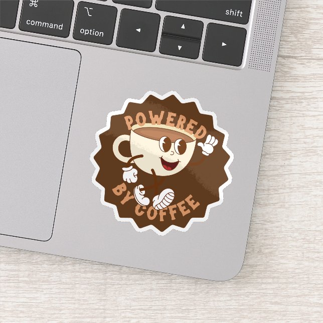 Adesivo Retro Powered by Coffee (Detalhe)