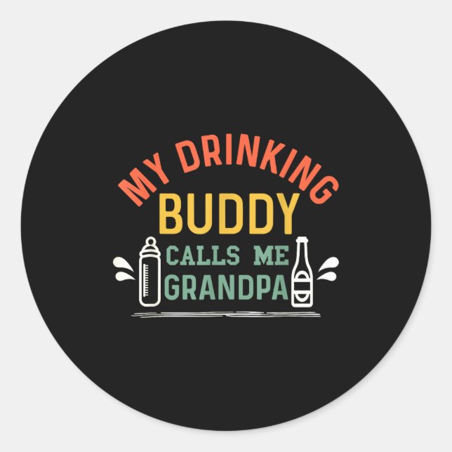 Adesivo Retro Pregnancy Announcement Grandpa My Drinking B (Frente)