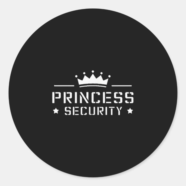 Adesivo Retro Princess Security Boys Brother Pai de Aniver (Frente)