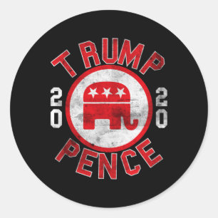 Adesivo Retro Pro-trump Pence Republicano Elefante Faça Li