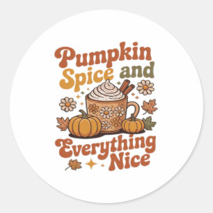 Adesivo Retro Pumpkin Spice Tudo Bem Clássico T-Shir