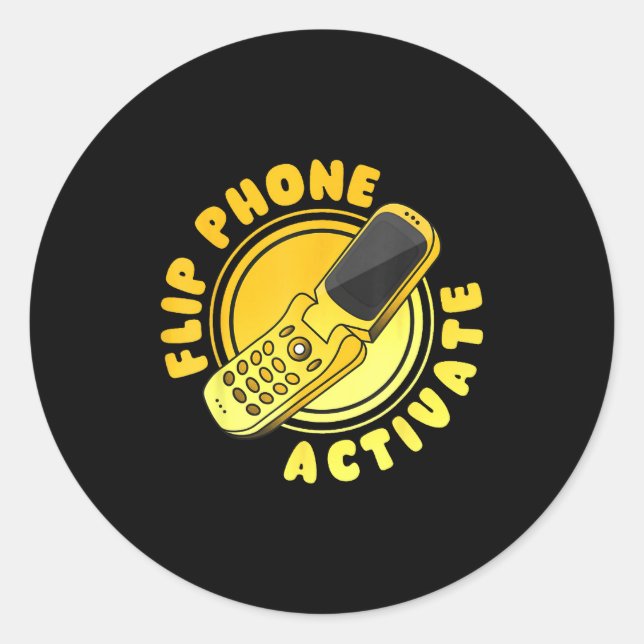 Adesivo Retro Quote Flip Phone Activate Funny  (Frente)