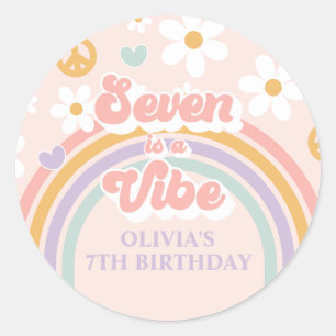 Adesivo Retro Rainbow Seven é uma Vibração de 7º Aniversár
