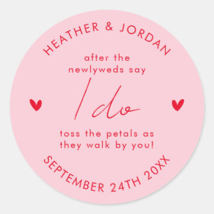 Adesivo Retro Rosa 70s Casamento Me Toca Favor Confetti